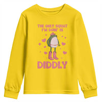 Funny Cowboy Frog Youth Sweatshirt The Only Squat I'm Doin' Is Diddly - Wonder Print Shop