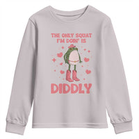 Funny Cowboy Frog Youth Sweatshirt The Only Squat I'm Doin' Is Diddly - Wonder Print Shop