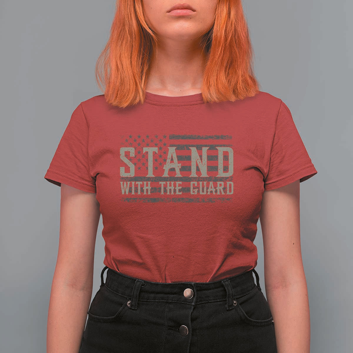 Stand With The Guard T Shirt For Women DC Guardsmen - Wonder Print Shop
