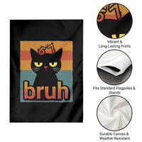 67 Six Seven Bruh Cat Meme Garden Flag Cute Black Cat Funny Saying - Wonder Print Shop