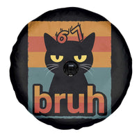 67 Six Seven Bruh Cat Meme Spare Tire Cover Cute Black Cat Funny Saying - Wonder Print Shop