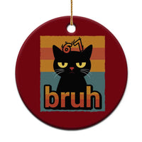 67 Six Seven Bruh Cat Meme Ceramic Ornament Cute Black Cat Funny Saying - Wonder Print Shop