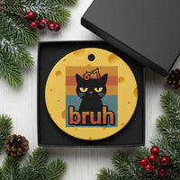 67 Six Seven Bruh Cat Meme Ceramic Ornament Cute Black Cat Funny Saying - Wonder Print Shop
