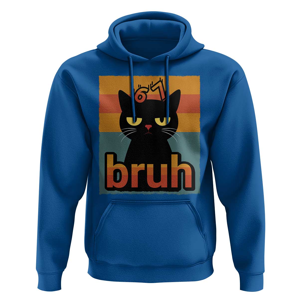 67 Six Seven Bruh Cat Meme Hoodie Cute Black Cat Funny Saying - Wonder Print Shop