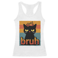 67 Six Seven Bruh Cat Meme Racerback Tank Top Cute Black Cat Funny Saying - Wonder Print Shop