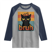 67 Six Seven Bruh Cat Meme Raglan Shirt Cute Black Cat Funny Saying - Wonder Print Shop