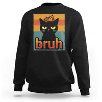 67 Six Seven Bruh Cat Meme Sweatshirt Cute Black Cat Funny Saying - Wonder Print Shop