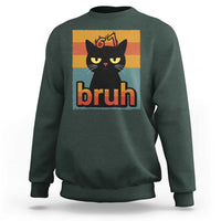 67 Six Seven Bruh Cat Meme Sweatshirt Cute Black Cat Funny Saying - Wonder Print Shop