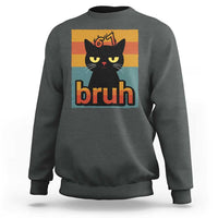 67 Six Seven Bruh Cat Meme Sweatshirt Cute Black Cat Funny Saying - Wonder Print Shop