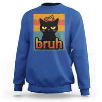 67 Six Seven Bruh Cat Meme Sweatshirt Cute Black Cat Funny Saying - Wonder Print Shop
