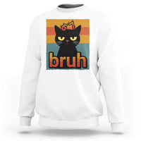 67 Six Seven Bruh Cat Meme Sweatshirt Cute Black Cat Funny Saying - Wonder Print Shop