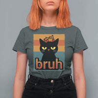 67 Six Seven Bruh Cat Meme T Shirt For Women Cute Black Cat Funny Saying - Wonder Print Shop