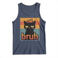 67 Six Seven Bruh Cat Meme Tank Top Cute Black Cat Funny Saying - Wonder Print Shop