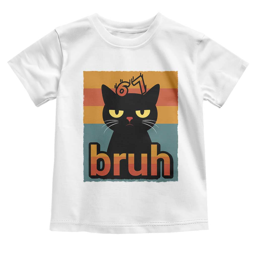 67 Six Seven Bruh Cat Meme Toddler T Shirt Cute Black Cat Funny Saying - Wonder Print Shop