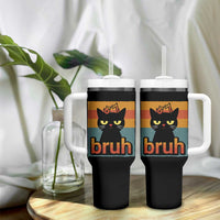 67 Six Seven Bruh Cat Meme Tumbler With Handle Cute Black Cat Funny Saying - Wonder Print Shop