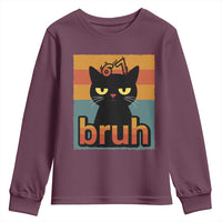 67 Six Seven Bruh Cat Meme Youth Sweatshirt Cute Black Cat Funny Saying - Wonder Print Shop