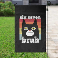 67 Bruh Meme Garden Flag Funny Six Seven Black Cat - Wonder Print Shop