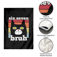 67 Bruh Meme Garden Flag Funny Six Seven Black Cat - Wonder Print Shop