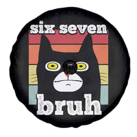 67 Bruh Meme Spare Tire Cover Funny Six Seven Black Cat - Wonder Print Shop