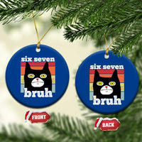 67 Bruh Meme Ceramic Ornament Funny Six Seven Black Cat - Wonder Print Shop