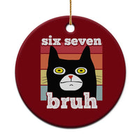 67 Bruh Meme Ceramic Ornament Funny Six Seven Black Cat - Wonder Print Shop