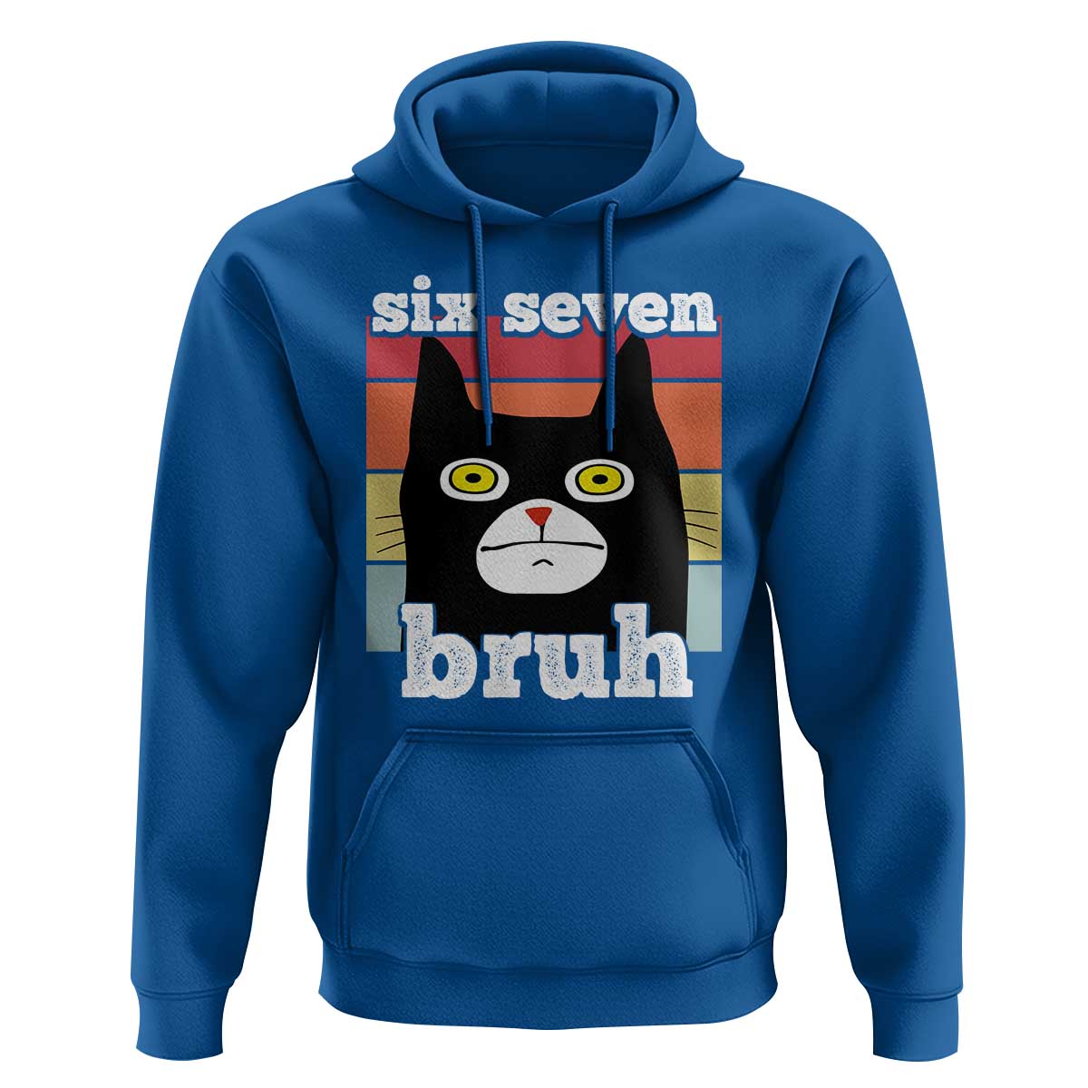 67 Bruh Meme Hoodie Funny Six Seven Black Cat - Wonder Print Shop