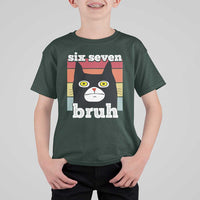 67 Bruh Meme T Shirt For Kid Funny Six Seven Black Cat - Wonder Print Shop