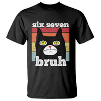 67 Bruh Meme T Shirt Funny Six Seven Black Cat - Wonder Print Shop
