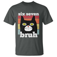 67 Bruh Meme T Shirt Funny Six Seven Black Cat - Wonder Print Shop