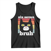 67 Bruh Meme Tank Top Funny Six Seven Black Cat - Wonder Print Shop