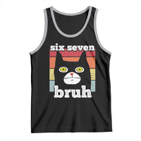 67 Bruh Meme Tank Top Funny Six Seven Black Cat - Wonder Print Shop