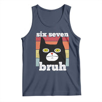 67 Bruh Meme Tank Top Funny Six Seven Black Cat - Wonder Print Shop