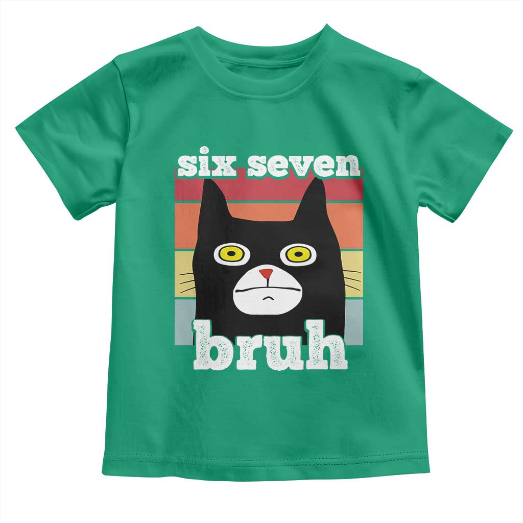 67 Bruh Meme Toddler T Shirt Funny Six Seven Black Cat - Wonder Print Shop