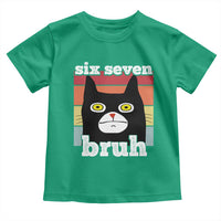 67 Bruh Meme Toddler T Shirt Funny Six Seven Black Cat - Wonder Print Shop