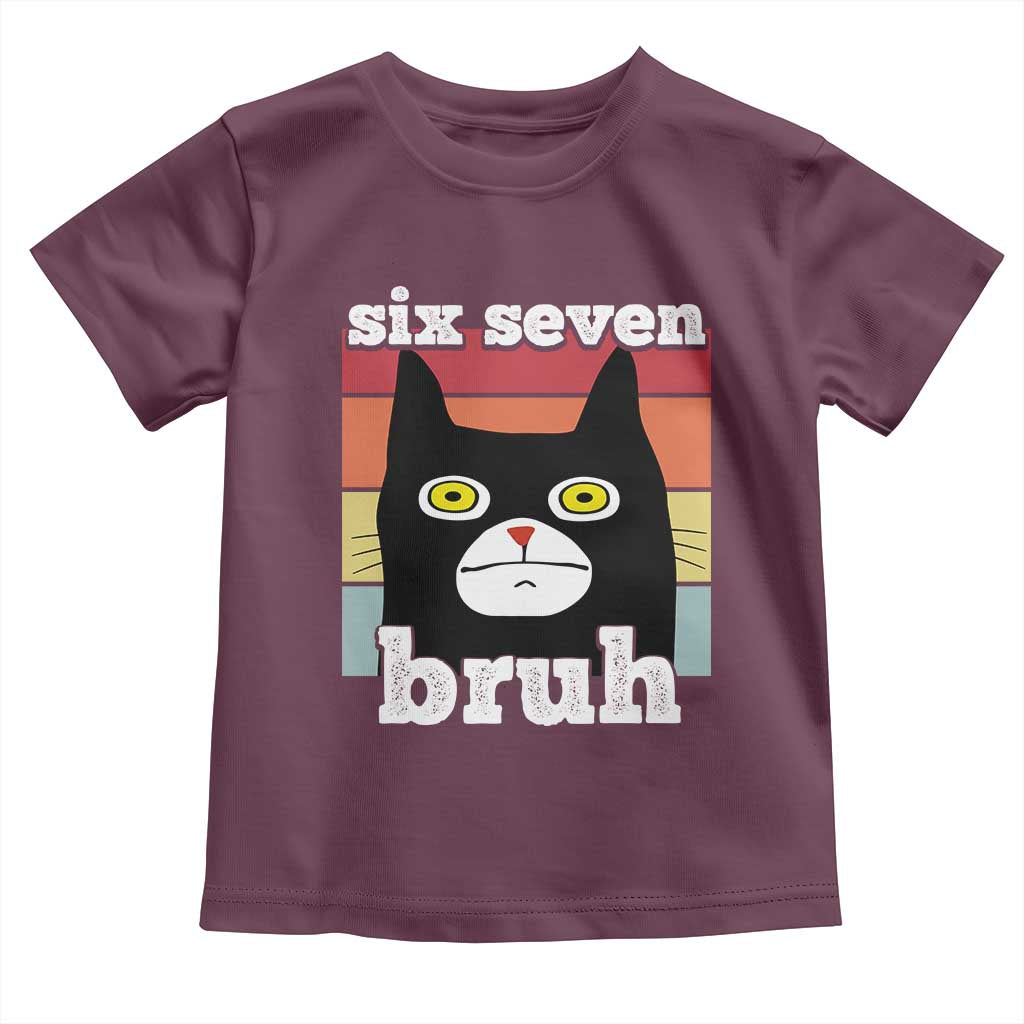 67 Bruh Meme Toddler T Shirt Funny Six Seven Black Cat - Wonder Print Shop