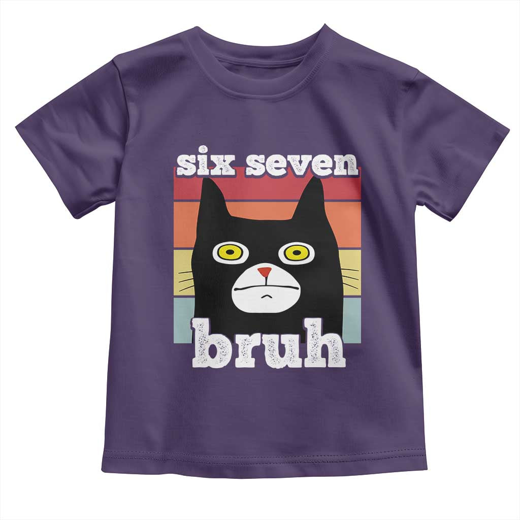 67 Bruh Meme Toddler T Shirt Funny Six Seven Black Cat - Wonder Print Shop