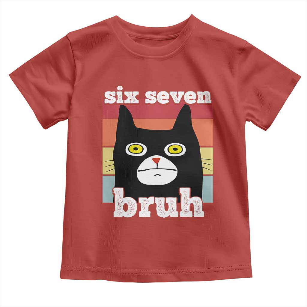67 Bruh Meme Toddler T Shirt Funny Six Seven Black Cat - Wonder Print Shop