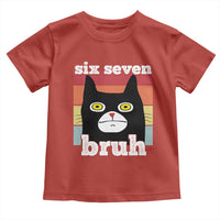 67 Bruh Meme Toddler T Shirt Funny Six Seven Black Cat - Wonder Print Shop