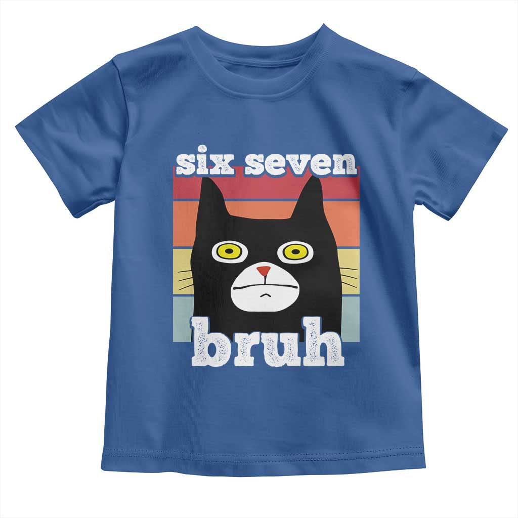 67 Bruh Meme Toddler T Shirt Funny Six Seven Black Cat - Wonder Print Shop