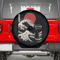67 Six Seven Bruh Meme Spare Tire Cover Funny Japanese Black Cat Surfing The Great Wave Kanagawa - Wonder Print Shop