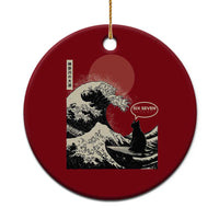 67 Six Seven Bruh Meme Ceramic Ornament Funny Japanese Black Cat Surfing The Great Wave Kanagawa - Wonder Print Shop