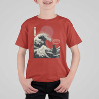 67 Six Seven Bruh Meme T Shirt For Kid Funny Japanese Black Cat Surfing The Great Wave Kanagawa - Wonder Print Shop