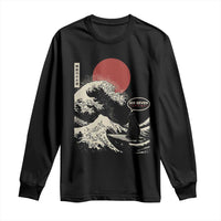 67 Six Seven Bruh Meme Long Sleeve Shirt Funny Japanese Black Cat Surfing The Great Wave Kanagawa - Wonder Print Shop