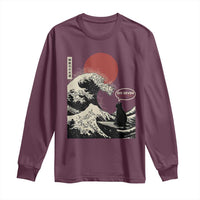 67 Six Seven Bruh Meme Long Sleeve Shirt Funny Japanese Black Cat Surfing The Great Wave Kanagawa - Wonder Print Shop