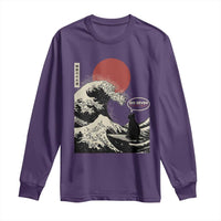 67 Six Seven Bruh Meme Long Sleeve Shirt Funny Japanese Black Cat Surfing The Great Wave Kanagawa - Wonder Print Shop