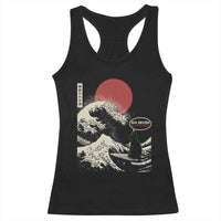 67 Six Seven Bruh Meme Racerback Tank Top Funny Japanese Black Cat Surfing The Great Wave Kanagawa - Wonder Print Shop
