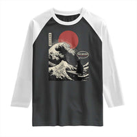67 Six Seven Bruh Meme Raglan Shirt Funny Japanese Black Cat Surfing The Great Wave Kanagawa - Wonder Print Shop