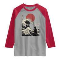 67 Six Seven Bruh Meme Raglan Shirt Funny Japanese Black Cat Surfing The Great Wave Kanagawa - Wonder Print Shop