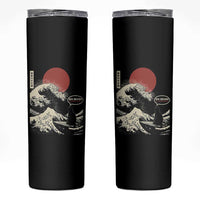 67 Six Seven Bruh Meme Skinny Tumbler Funny Japanese Black Cat Surfing The Great Wave Kanagawa - Wonder Print Shop