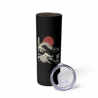 67 Six Seven Bruh Meme Skinny Tumbler Funny Japanese Black Cat Surfing The Great Wave Kanagawa - Wonder Print Shop